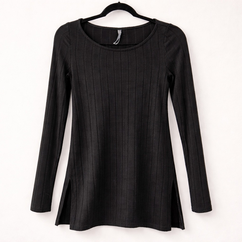 Anthropologie Ribbed Knit Tunic Sweater with Side Slits